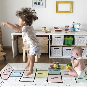 Kids Hopscotch Floor Rug Mat 63"x31" Big Space Kids Play Mats Kid Hopscotch Rugs